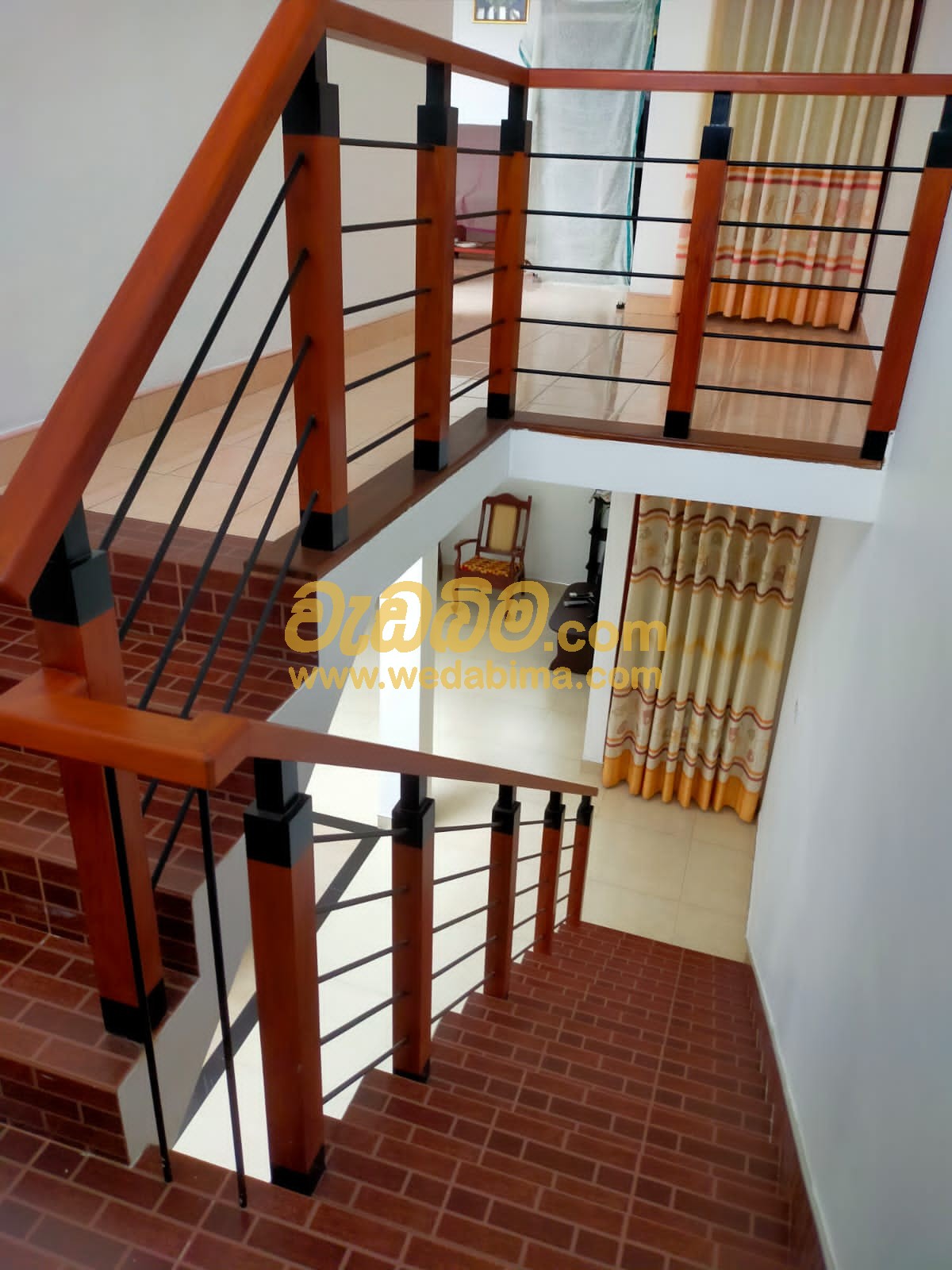 wooden staircase in sri lanka