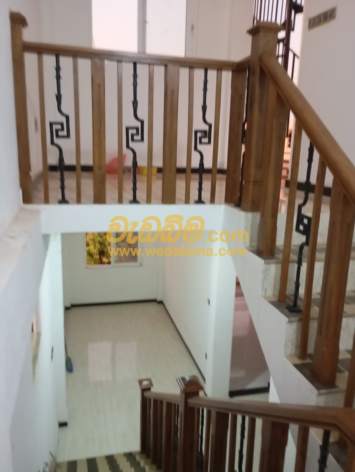 Wooden Staircase Railing Design - Colombo