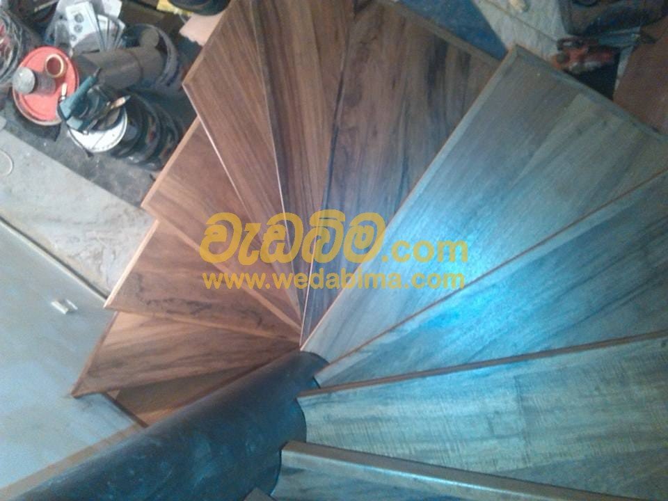 wooden stair railing design colombo