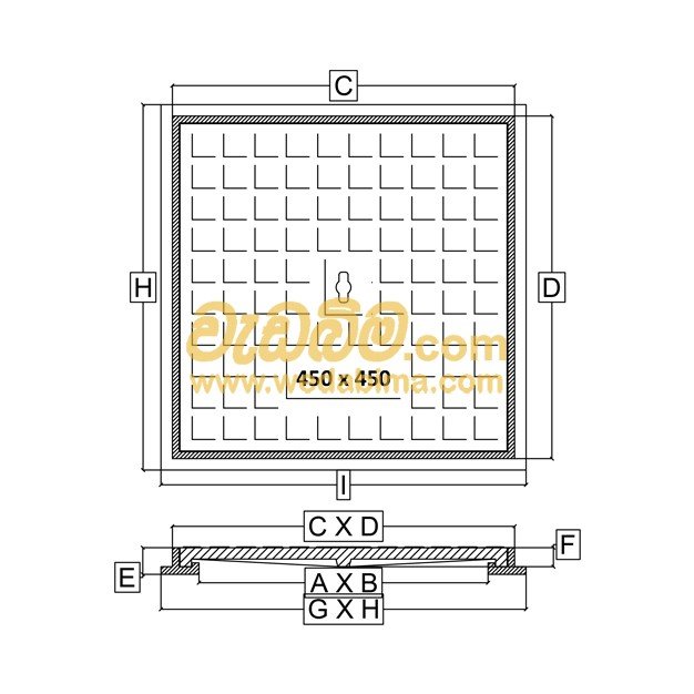 200mm x 200mm Clear Open Single Seal Cast-Iron Manhole Cover with Frame