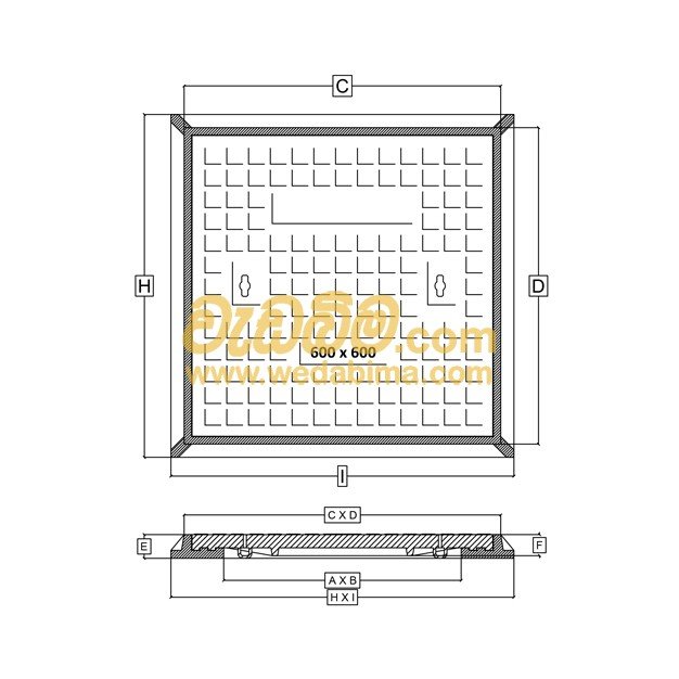 450mm x 450mm Clear Open Double Seal Cast-Iron Manhole Cover with Frame
