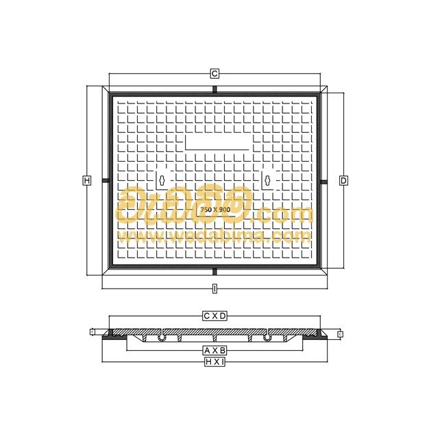 510mm x 360mm Clear Open Single Seal Cast-Iron Manhole Cover with Frame